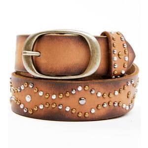 The Leathery two toned studded belt Style 20489 Size 34